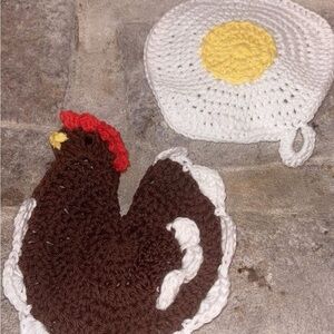 Crochet Chicken and Egg Pot Holders